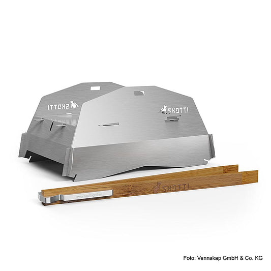 SKOTTI CAP (deksel / windscherm) + barbecuetang, incl zak van zeildoek, 1 stuk - Een afbeelding van de SKOTTI CAP met windscherm en barbecuetang, inclusief zeildoekzak