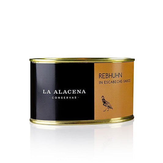 Perdiz in escabeche, een hele patrijs van La Alacena, 490 g, in glazen pot