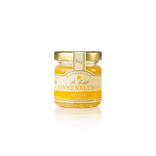 Zonnebloemhoning, portie pot, Feldt bijenstal, 50 g