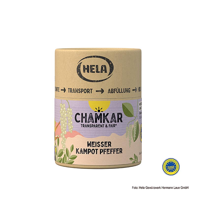 HELA Chamkar - Witte Kampot-peper, gedroogd, heel, BGA, 110 g