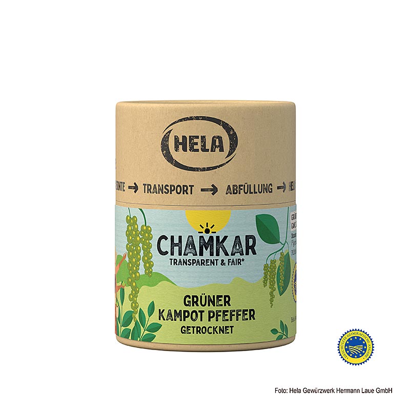 HELA Chamkar - Groene Kampot-peper, gedroogd, heel, BGA, 25 g