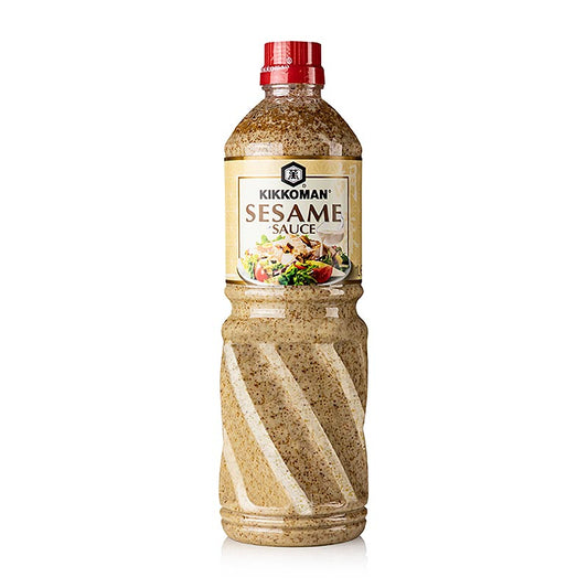 Delicious and authentic Japanese Kikkoman sesame sauce in a convenient 1 liter bottle