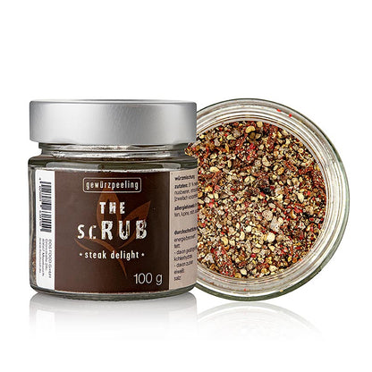 100g package of Serious Taste 'de scrub - steak delight' seasoning for savory, mouthwatering flavor on grilled meats and more