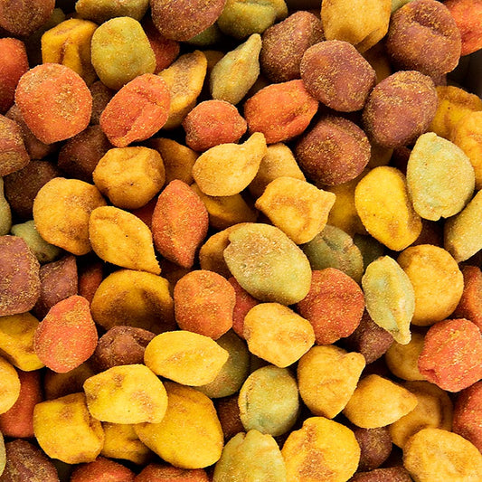 A 1 kg pack of Pinda's Fire Mix reep snack featuring a spicy combination of Chilli, Chilli-Lemon, Szechuan, Wasabi, and Kimchi flavors