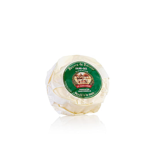 125 gram package of Gezouten boter Beurre de Baratte Moule Main Demisel from Le Gaslonde, Frankrijk, a hand-churned butter with a rich and creamy texture