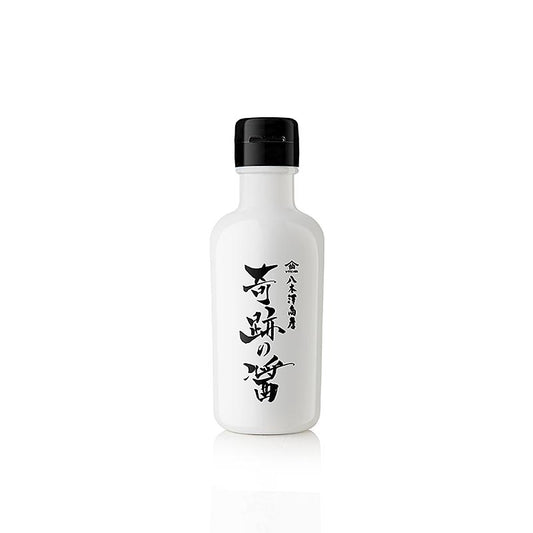 Alt text: 150 ml bottle of Kiseki Shoyu, a dark soy sauce from Yagisawa, Japan, perfect for adding savory flavor to a variety of dishes