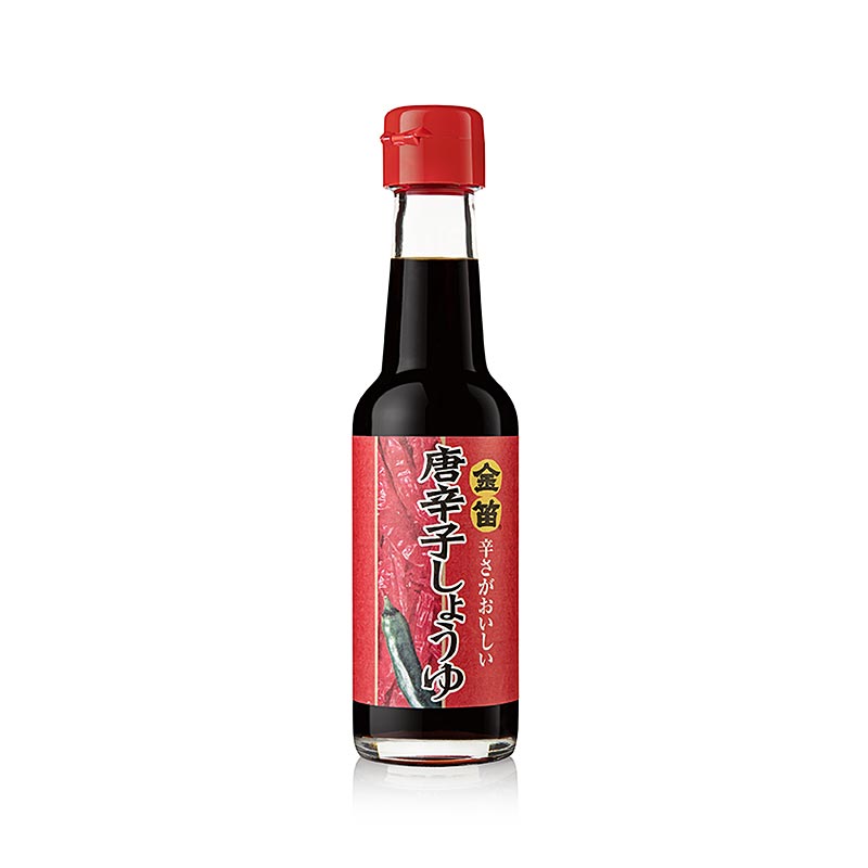 Pittige Kinbue Tougarashi Shoyu sojasaus, geïmporteerd uit Japan