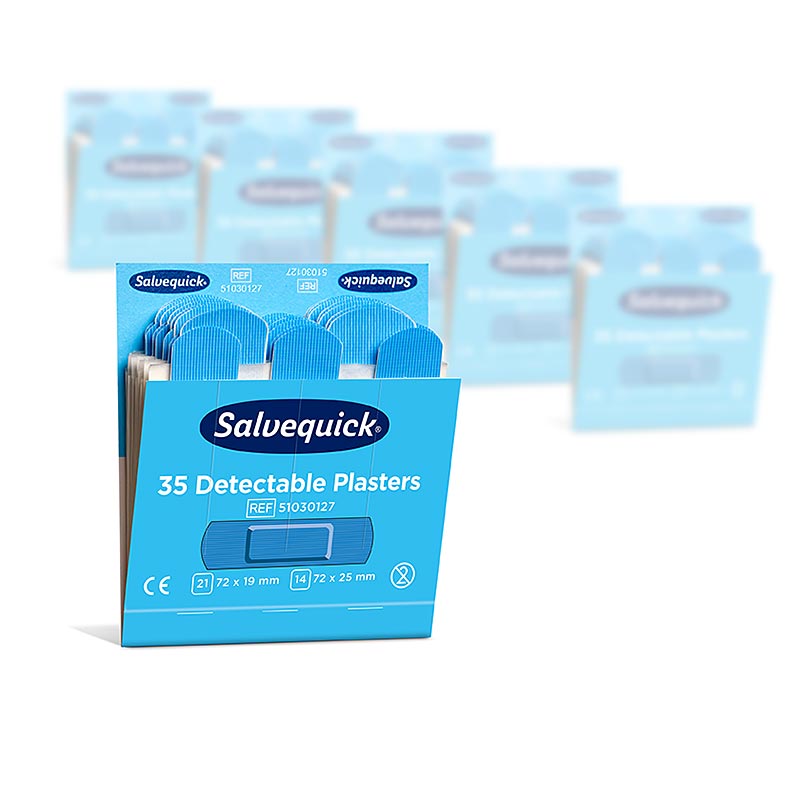 Navulverpakking blauwe detecteerbare pleisters, 6 x35 stuks (51030127), Cederroth, 1 st