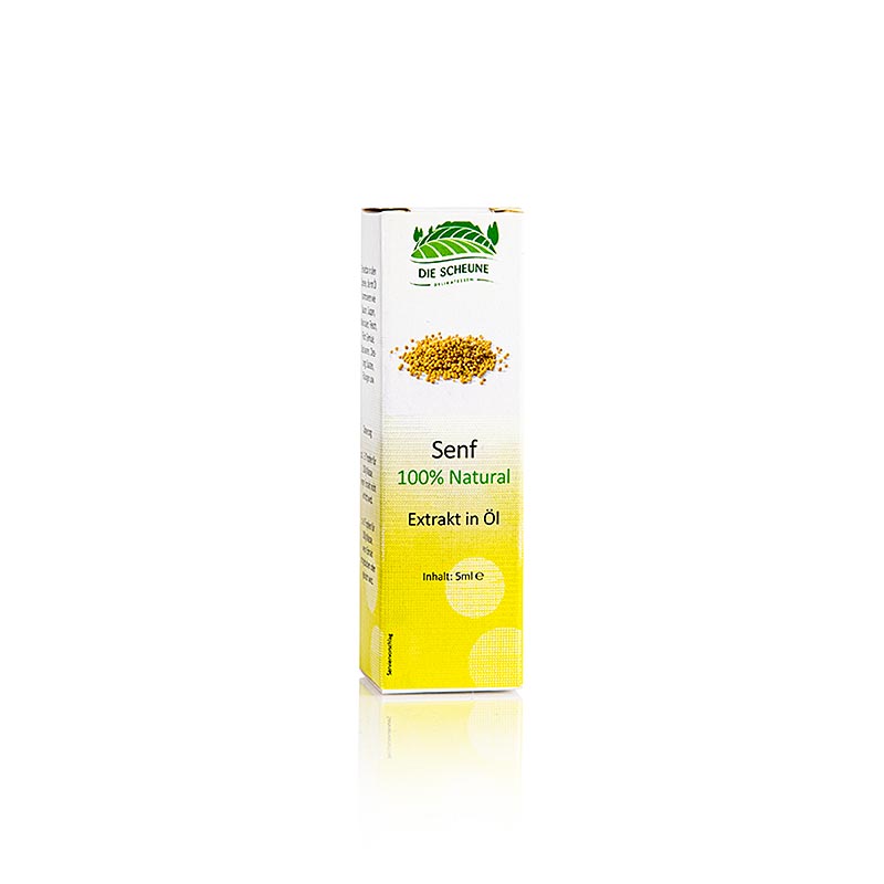 5 ml bottle of De Schuur natuurlijk mosterdaroma, a high-quality natural mustard flavoring