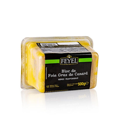 Eendenleverblok, foie gras, met stukjes, Feyel, 500 g