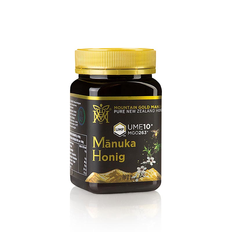 Organic Manuka honey UMF 10+ from MGM New Zealand, 500g, certified and pure