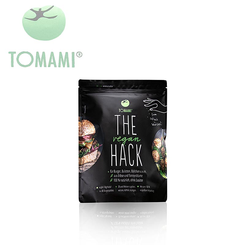 Tomami® De veganistische hack! Hamburger mix zonder kruiden, veganistisch, 200 g - speciale prijs, geldig tot 03092024 - A vegan hamburger mix with no seasonings, on special offer