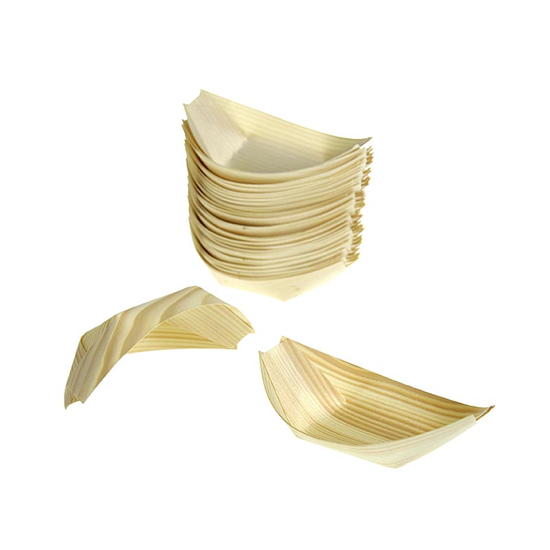 Houten bootje, 6,5 cm, hittebestendig tot 180 °C, 50 stuks, 50 st