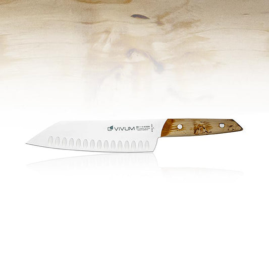 VIVUM Santokumes, kartelmes, met houten handvat, 18 cm, DIK, 1 stuk