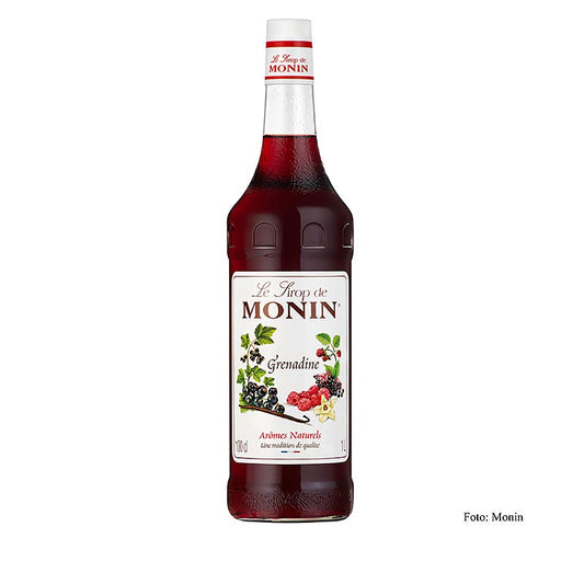Monin Grenadinesiroop 1:8, 1 liter fles met heerlijke granaatappelsmaak