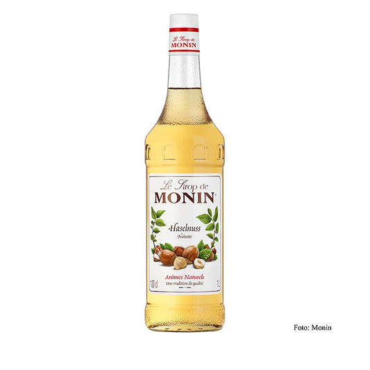 Monin Hazelnootstroop 1:8, 1 liter - Een fles van 1 liter heerlijke hazelnootstroop van Monin