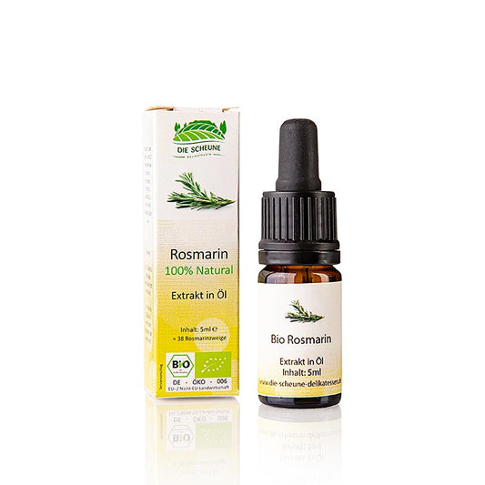Organic 5 ml bottle of De Schuur natuurlijk rozemarijnaroma, a natural and aromatic product