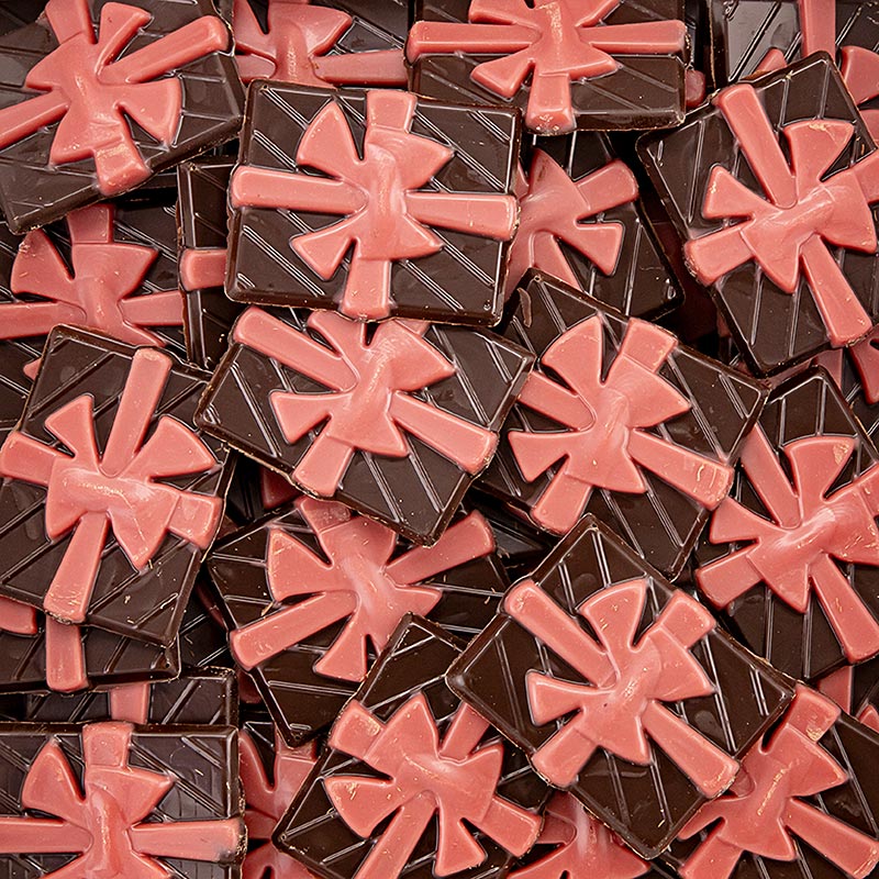 Cadeautje met strik van rode chocolade, 250 stuks, 620 g, Dobla (78238), 620 g, 250 stuks