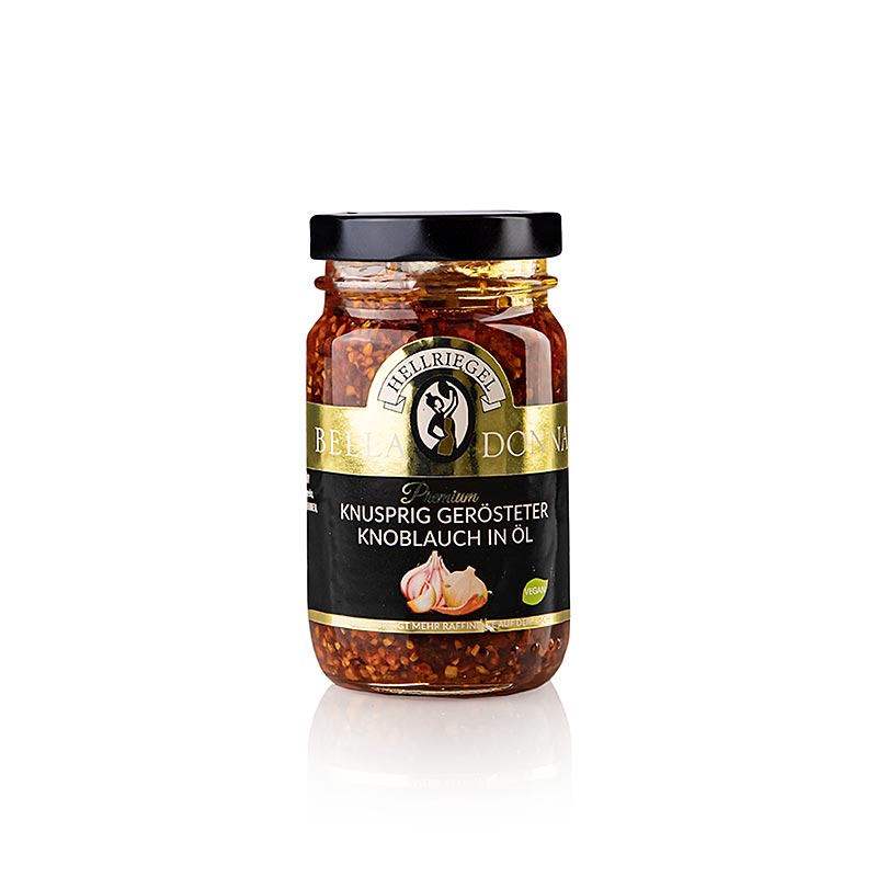 Knapperig geroosterde knoflook in olie, pittig, Hellriegel, 115 g