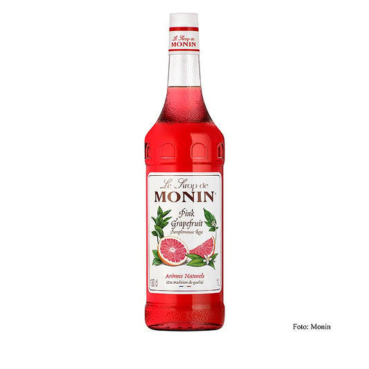 Monin roze pompelmoessiroop 1:8, 1 liter - Zoete en fruitige siroop gemaakt van roze pompelmoes, perfect voor cocktails en mocktails