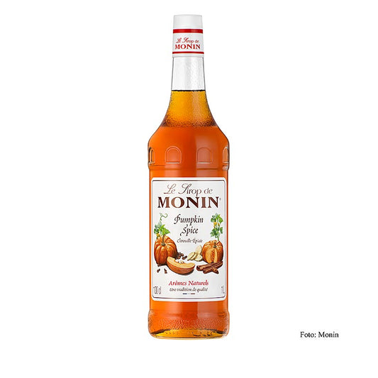 Monin Pompoensiroop 1:8, 1 liter - Een fles van 1 liter pompoensiroop met een verhouding van 1:8