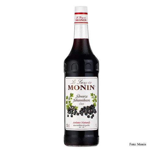 Monin Zwartebessensiroop 1:8, 1 liter - high-quality blackcurrant syrup in a convenient 1 liter bottle