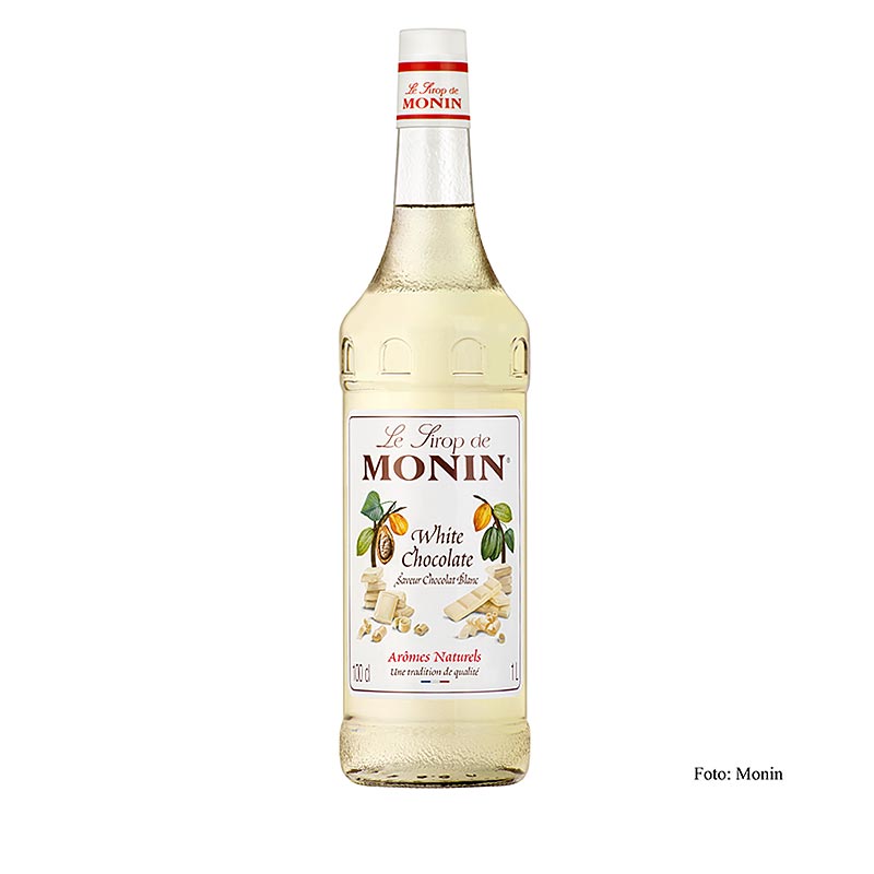 Monin Witte Chocoladesiroop 1:8, 1 liter - Heerlijke siroop voor het maken van witte chocoladedranken