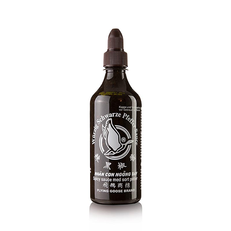 Zwarte pepersaus, op basis van sojasaus, Flying Goose, 455 ml, perfecte smaakmaker voor Aziatische gerechten en wokgerechten