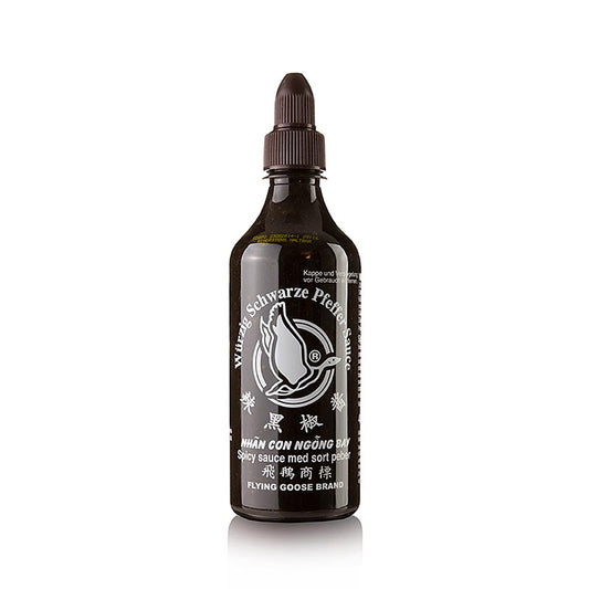 Zwarte pepersaus, op basis van sojasaus, Flying Goose, 455 ml, perfecte smaakmaker voor Aziatische gerechten en wokgerechten