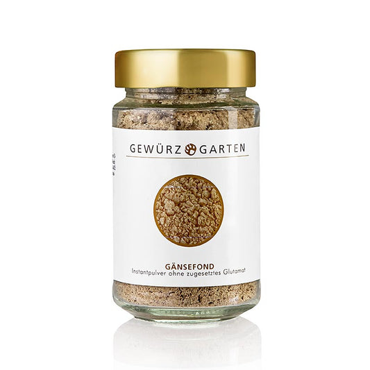 Organic Gewürzgarten ganzenbouillon, a 150g instant powder without added glutamate, ideal for savory dishes and soups