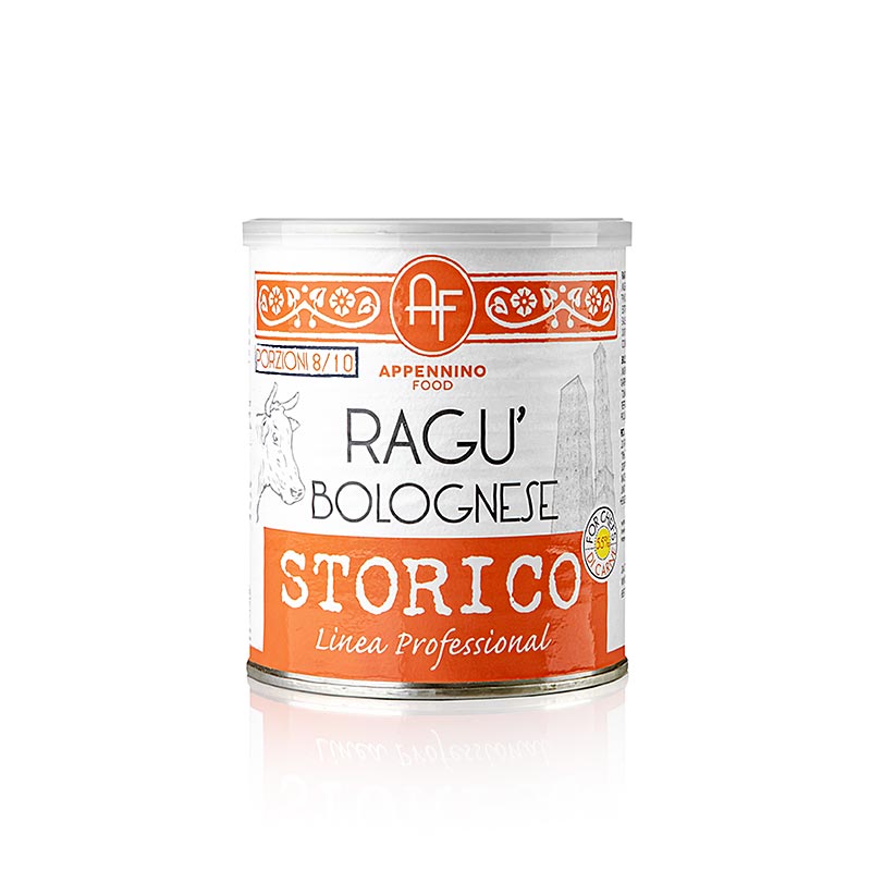 Delicious and authentic Ragù storico alla bolognese, a traditional Italian meat sauce by Appennino Food, 800 g, perfect for pasta dishes