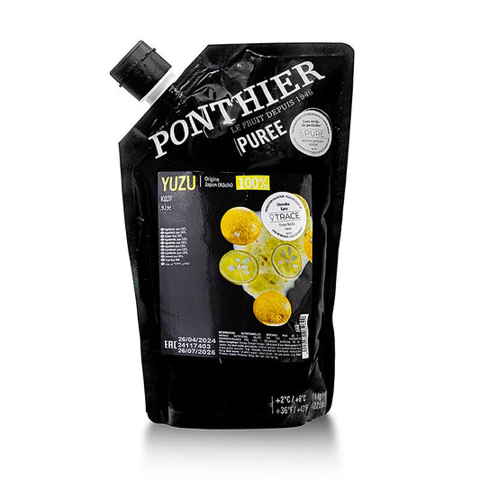 Ponthier yuzu puree, ongezoet, 100% fruit, 1 kg - natuurlijke en smaakvolle yuzu puree van Ponthier, zonder toegevoegde suikers, perfect voor desserts en cocktails