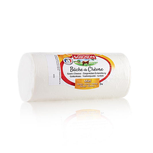 Romige geitenkaas in rol, verrijkt met zoete honing, Soignon (Bûche de Chèvre), 1 kg