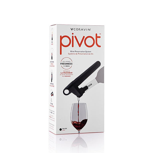 Coravin Wine Access System - "Pivot" wijnbewaarsysteem + accessoires, zwart, 4-delig.