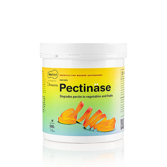 500g of TÖUFOOD PECTINÄSE Poeder, Pectinase Enzym in white packaging