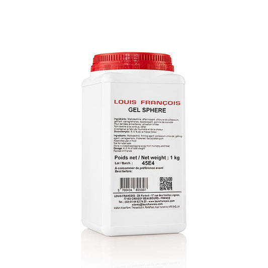 Vegan geleermiddel Gel Sphere by Louis Francois, 1 kg packaging
