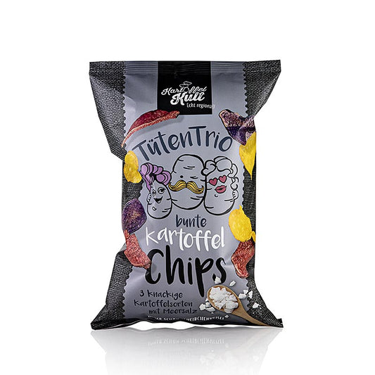 Kartoffelkult - Aardappelchips van kleurrijke aardappelen met zeezout, 90 g