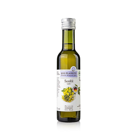 Organic 250 ml Virgin Mustard Oil from Planéte, perfect for cooking and skincare