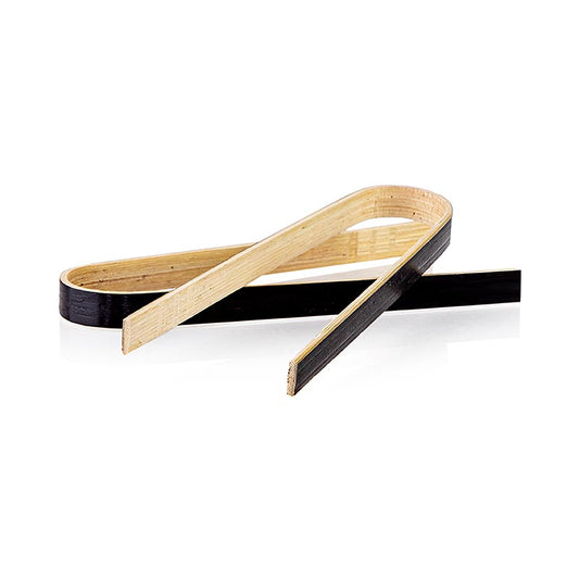 Wegwerp bamboe houten pincet, 9 cm, zwart, 20 stuks