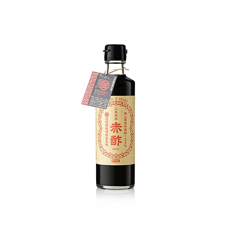 275 ml bottle of Akazu rode premium azijn from Kohno Honten, Japan, aged for 3 years