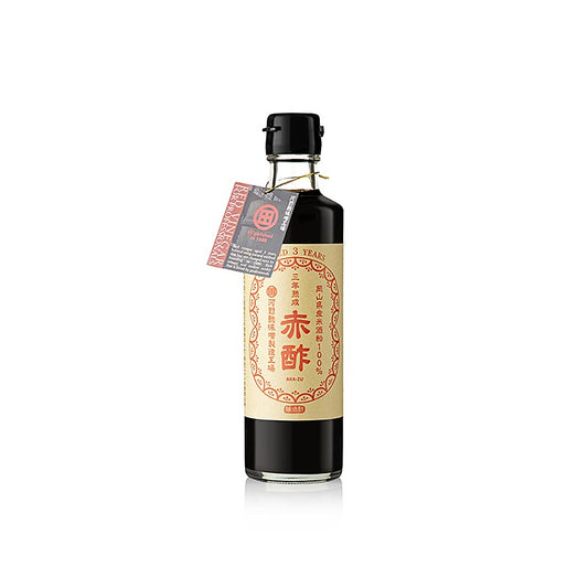 275 ml bottle of Akazu rode premium azijn from Kohno Honten, Japan, aged for 3 years