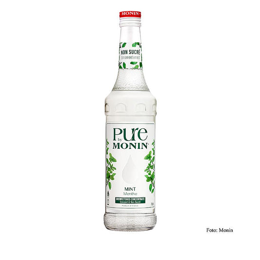 Monin PURE - Munt siroop, ongezoet, verhouding 1:25, 700 ml fles