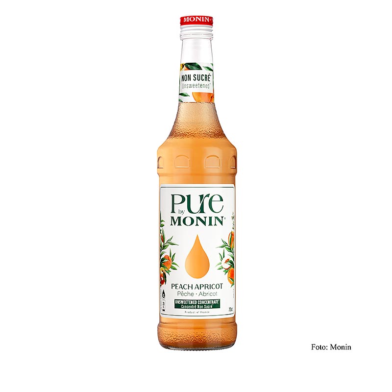 Monin PURE Peach - Apricot (perzik - abrikoos) ongezoet, 700 ml