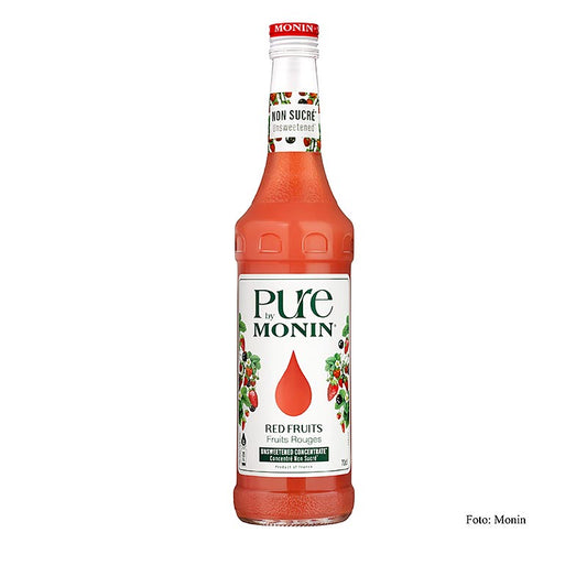 Monin PURE Rode Bessen Ongezoet, 750 ml - a natural, unsweetened 750 ml bottle of red currant syrup