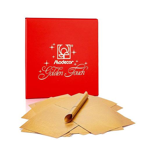 "Golden Touch" folie, 8x8 cm, Modecor (vervanging voor bladgoud), 45 vellen