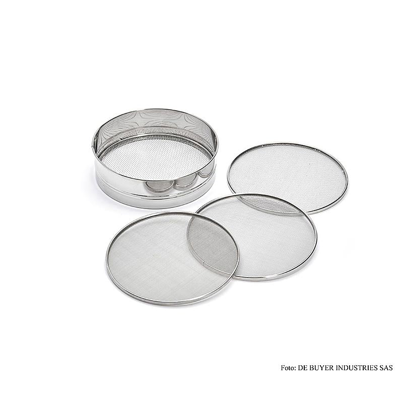 Keuken-/meelzeef roestvrij staal (ø20, mazen 3, 2, 1 & 0,5 mm) de Buyer (4605.21), 1 stuk