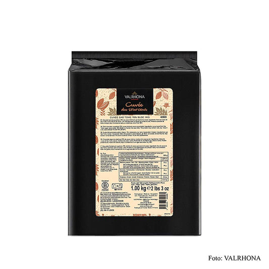 Valrhona Cuvee Sao Thome, donkere couverture, 76% cacao, blok (12830), 1 kg