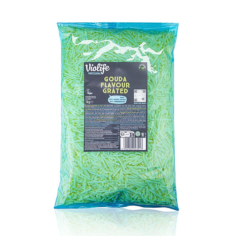 Violife - Goudse smaak, geraspt, veganistisch kaasalternatief, 1 kg - alternatief voor traditionele Goudse kaas, volledig veganistisch en geschikt voor een plantaardig dieet