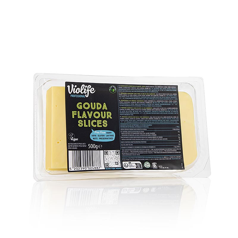 Violife - Goudagesmaak, in plakjes, veganistisch alternatief voor kaas, 500 g