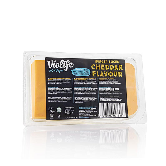 Violife - Cheddar-smaak, in plakjes, veganistisch alternatief voor kaas, 500 g